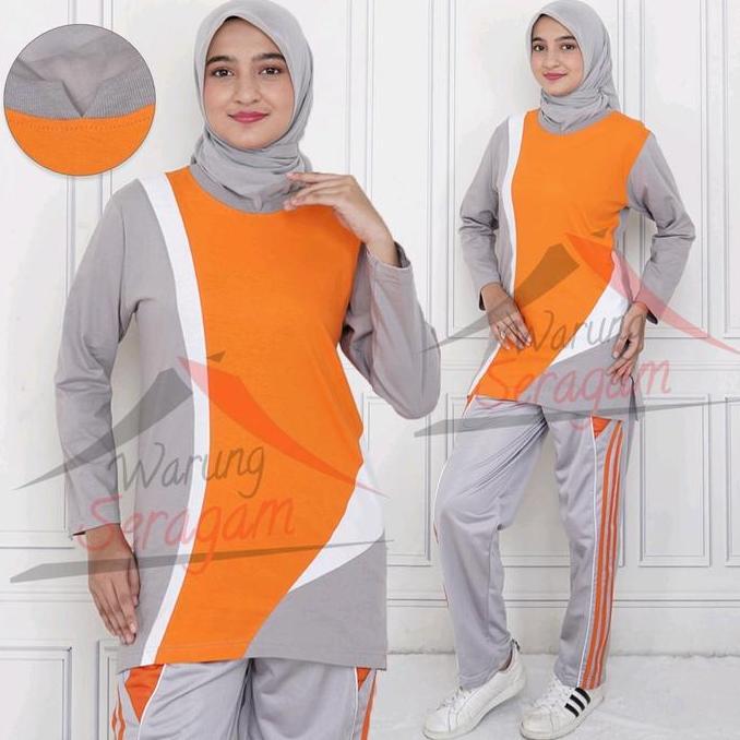 Kaos Olahraga Wanita Muslimah / Setelan Baju Senam Wanita / Stelan Training Olahraga Muslimah
