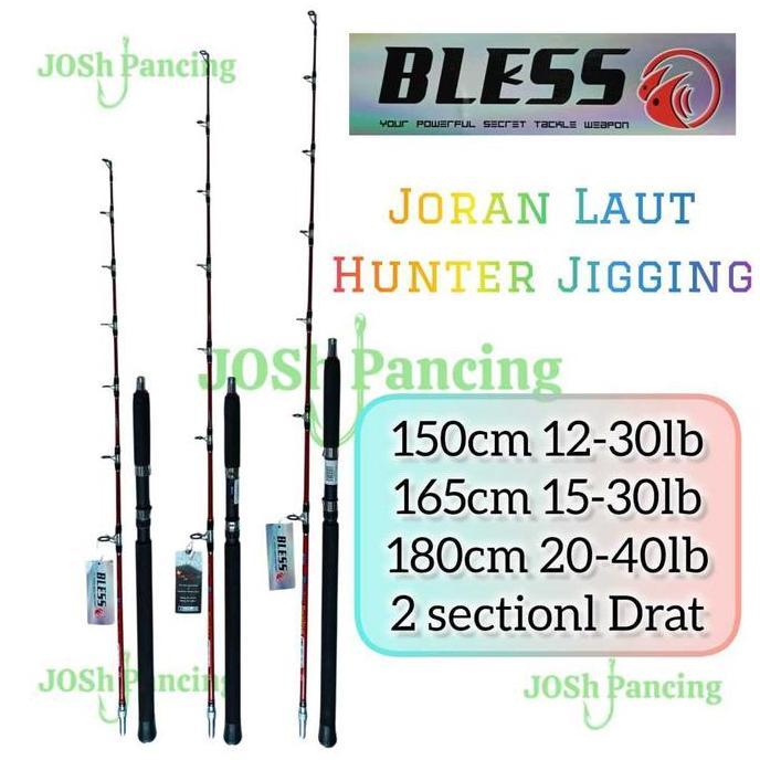 Bless Hunter Jigging 150 165 180cm joran pancing laut jig sambung DRAT butt join kuat 20kg