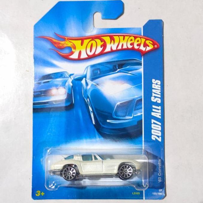 Hotwheels Hot Wheels 63 Corvette Split Window putih 2007 All Stars