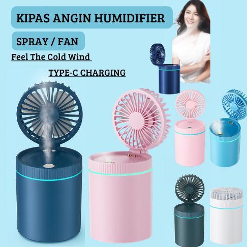 Kipas Angin Mini Humidifier Diffuser 3in1 (F98 )/ SPRAY FAN Kipas Angin Uap Air
