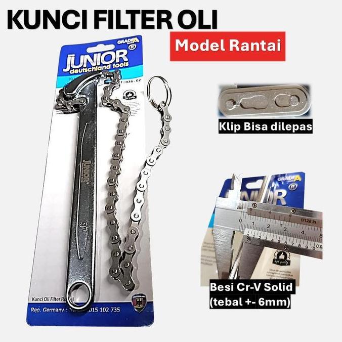 Promo JUNIOR RANTAI KUNCI FILTER OLI MOBIL 9" ALAT PEMBUKA FILTER OLI FILTER SOLAR KUNCI SARINGAN OL