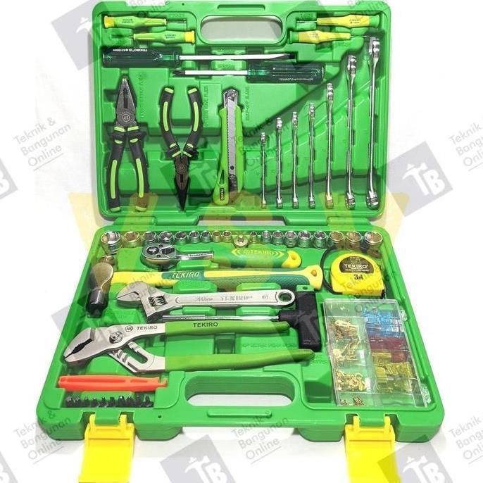 Promo 60pcs TEKIRO MEKANIK TOOL SET KIT MECHANIC BOX 60 pcs PVC TEKIRO Diskon