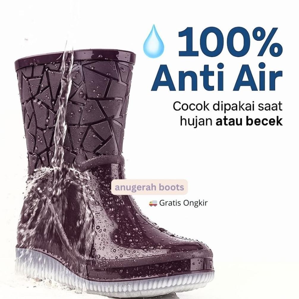 BEST DEALS Sepatu Boots Wanita | Sepatu Karet | Sepatu Boot Pendek | Sepatu Bot Wanita Anti Air