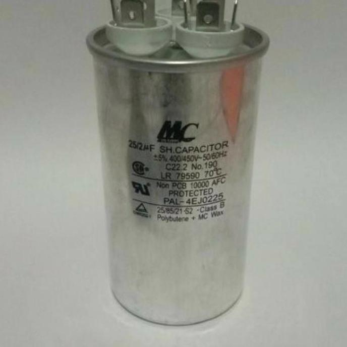 Kapasitor / Capasitor AC 25+2mf MC HEMAT