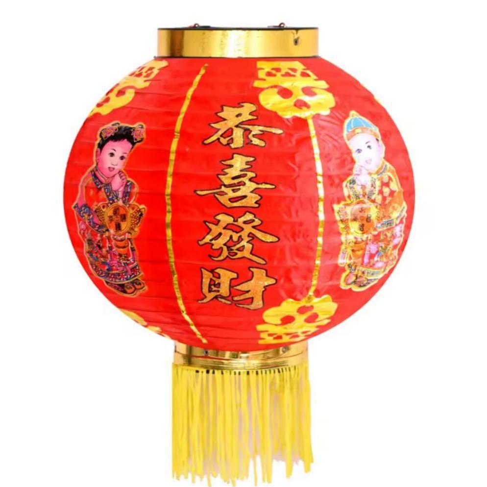Imlek 2026 - Lampion Imlek Gambar - Lampion Lipat - Lampion Kain Dekorasi Imlek