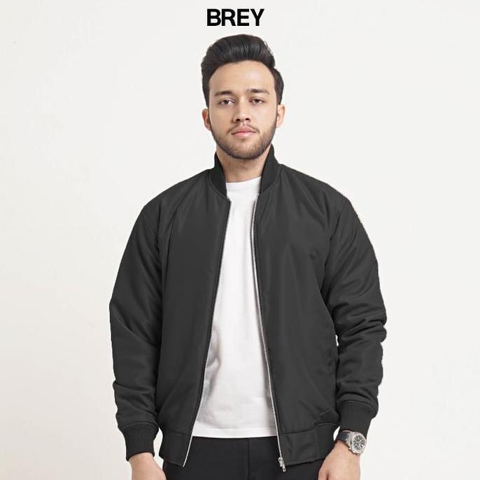 Jaket Pria Bomber Original Hitam Black Jacket Parasut Windbreaker Anti Angin Keren Basic Simple Prem