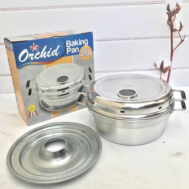 [CAQUEEN] Bakingpan orchid 24-28 cm Telur Aluminiun Alat Masak kue Bolu / Pemanggang Roti kue Ban