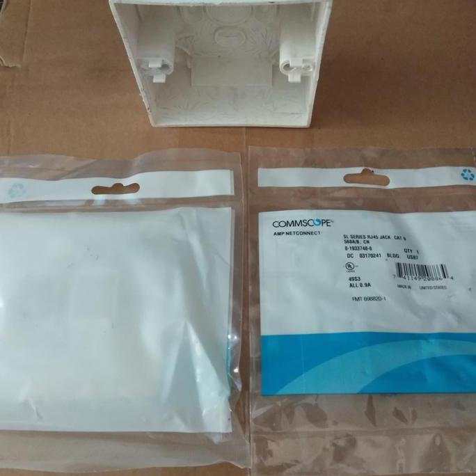 Trikalw- Modular Jack Faceplate Outbow 1 Set Cat6 Keystone Rj 45 Kotak Rj45