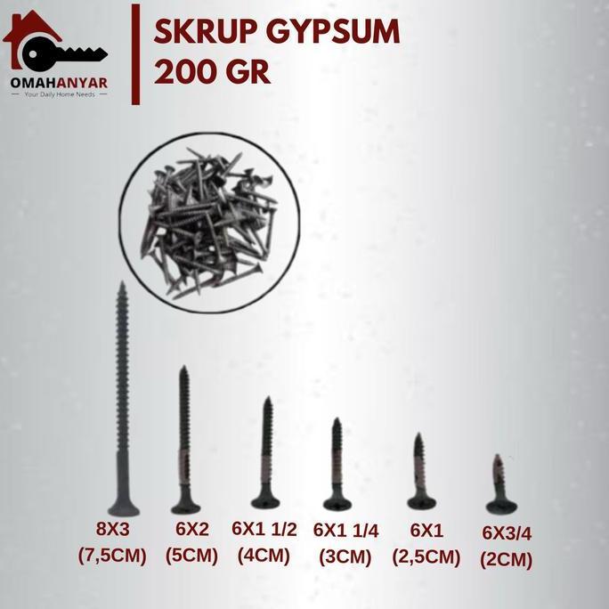 {{{{}}] 200 GRAM Skrup Sekrup Gipsum Gypsum Drywall Screw Erdos BUKAN TAPING ISP ISJ SIP CHW ecer