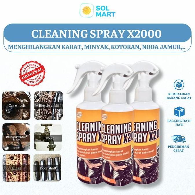Cleaning Spray X2000 / Pembersih Karat Serbaguna / Menghilangkan Karat, Minyak, Kotoran, Noda Jamur,