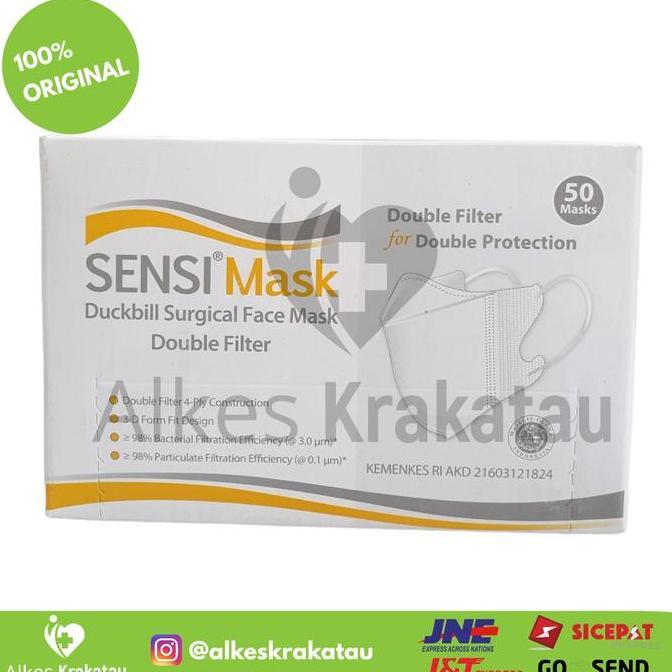 Masker Sensi Duckbill 4ply isi 50pcs / Sensi Mask Medis isi 50