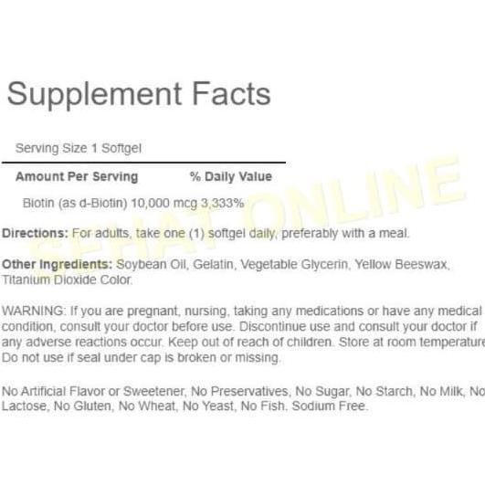 Vitbreak- Puritan Biotin 10000 Mcg - 100 Softgels Puritan'S Pride Usa