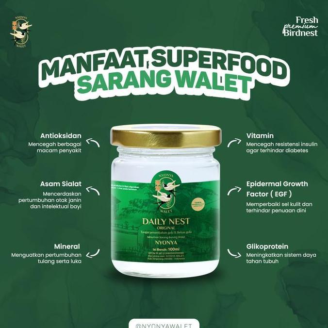 Grildd- Nyonya Walet - Minuman Sarang Walet - Bird Nest Drink - Daily Nest (35% Bird Nest) - Box 4