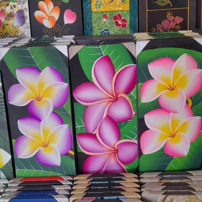 ~~~~~] Lukisan kain canvas tradisional Bunga kamboja Bali