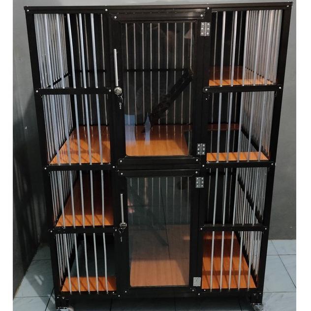 [ZGR] FREE ONGKIR  KANDANG KUCING ALUMUNIUM 2 KAMAR UKURAN 90x60x120