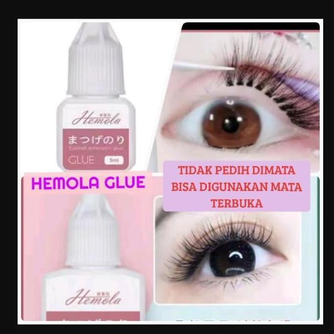 Eayea- Hemola Glue Tidak Pedih Dimata Aman Digunakan Sendiri Lem Bulumata Tidak Pedih Lem Eyelash Ex