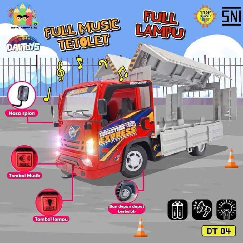 [DAS] MAINAN ANAK MOBIL TRUCK WINGBOX OLENG JUMBO BASURI ADA MUSIK TELOLET DAN LAMPU PINTU BISA DIBU