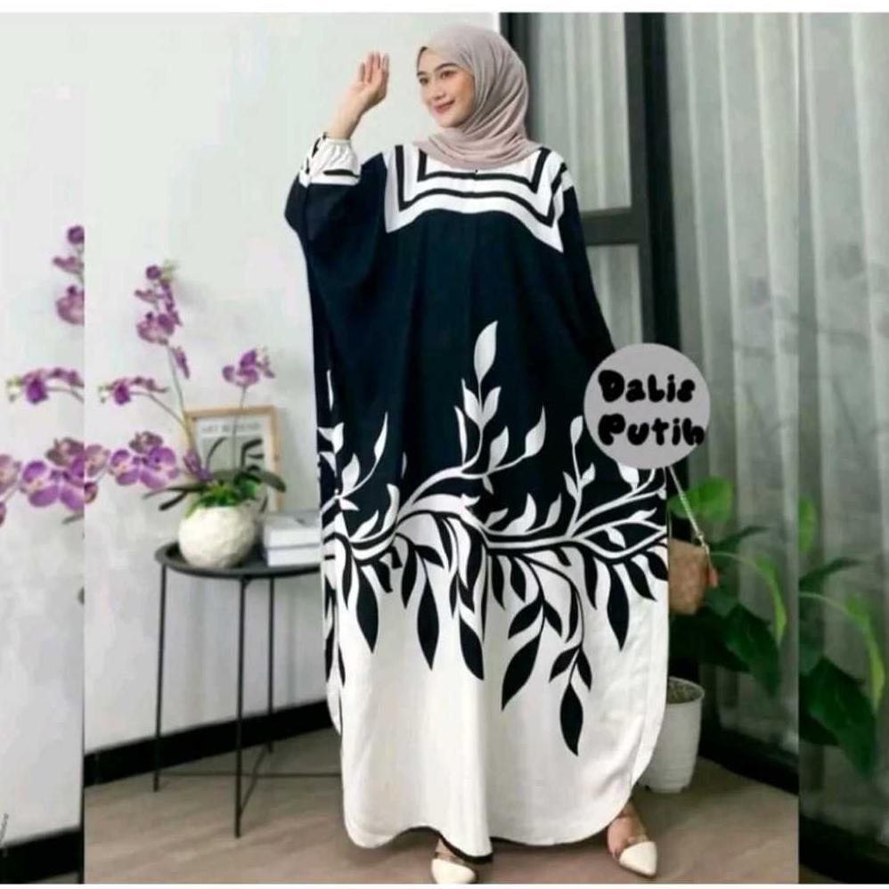 HOT DEALS Home kaftan Motif Syafira Bahan Rayon Super Jumbo XXXL Baju Muslimah Kaftan mewah Elegan B