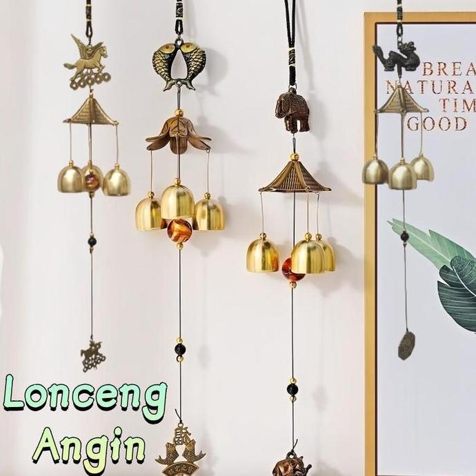 Lonceng Angin Bel Pintu Chimes Luar Ruang Lonceng Angin Halaman Copper Antique Windchime Wall Hangin
