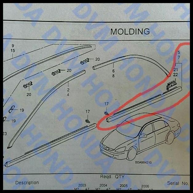 TERLARIS LIST PELIPIT KACA LUAR BELAKANG KIRI ORIGINAL ACCORD CM 