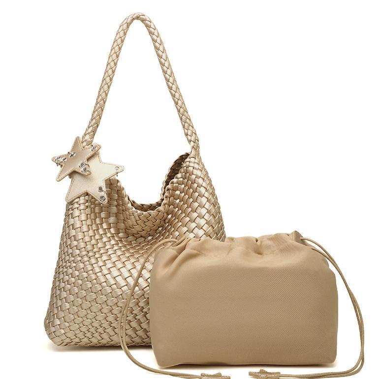 best deals tas wanita anyaman baru tas bahu wanita lipat fashion handmade  bags soft leather crossbo