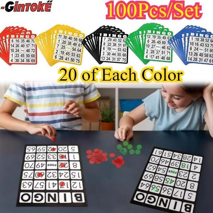 Promo 100 PCS/Set Kartu Bingo / Bingo Card / Kartu Bingo Ukuran Besarard Set Kartu Bingo Ukuran Besa