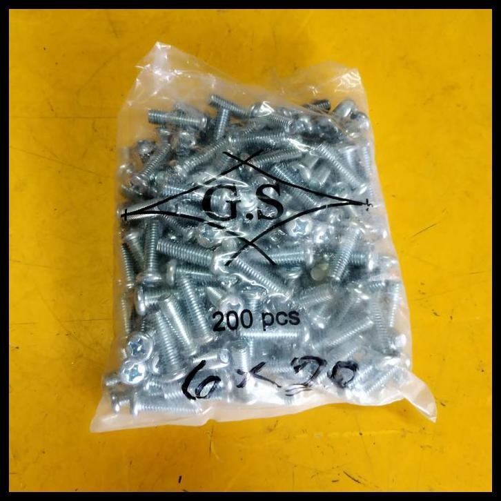 TERBARU BAUT JP M 6 X 20 200 PCS 
