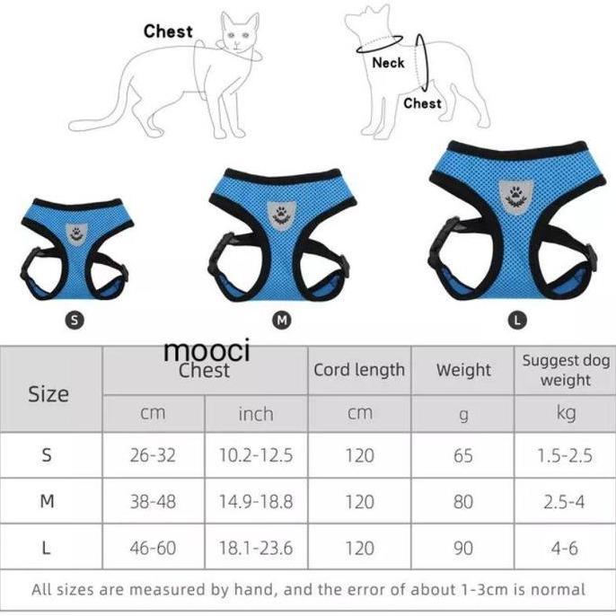 Grosir [Cod/Instan]Sweetiepie Harness Plus Tali Tuntun  Kucing Anjing Harness Dada Kucing Dan Anjing