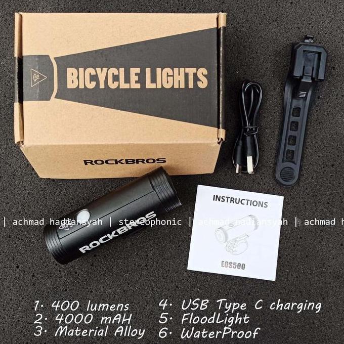 LED ROCKBROS Lampu Sepeda Depan Lampu depan Sepeda LED 400 lumens LED