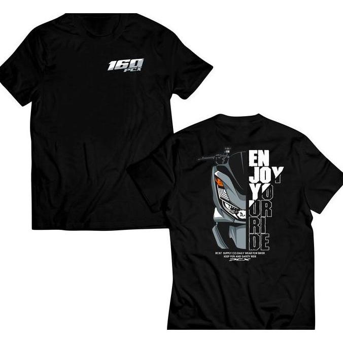 kaos pcx 160 | kaos pcx Pria Oblong Distro Baju  Katun Combed Hitam Lembut  Nyaman