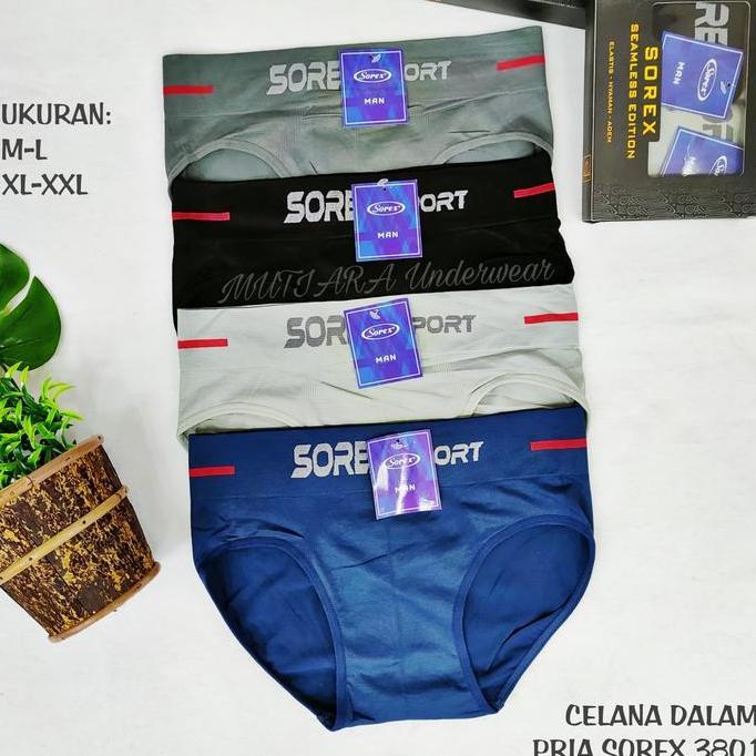 DS47 - celana dalam  pria sorex sport 3801size M-XXL/celana dalam laki-laki sorex sport seamless edi