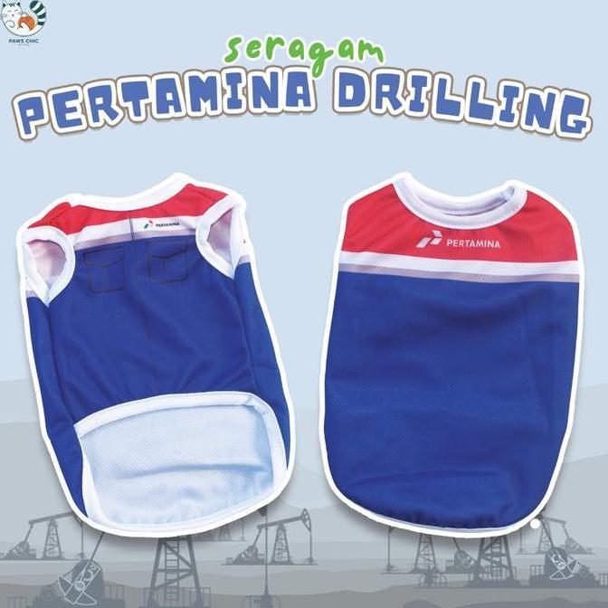 Promo Bulan Ini Baju Kucing Anjing Size Jumbo Seragam Pertamina Drilling Hewan Peliharaan Anjing Kel
