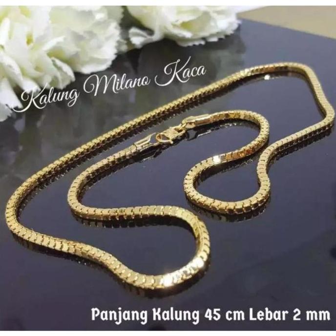 DS242 - Kalung Milano Titanium Kalung Panjang 75cm,60cm,45cm Kalung Milano Pria,Kalung Wanita Kalung