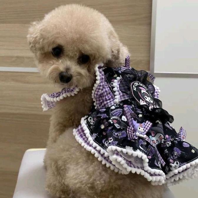 Terbaru Littlepawty - Kuromi Dress | Baju Anjing Kucing Gaun Princess Lolita Anabul Betina Rok Tutu 