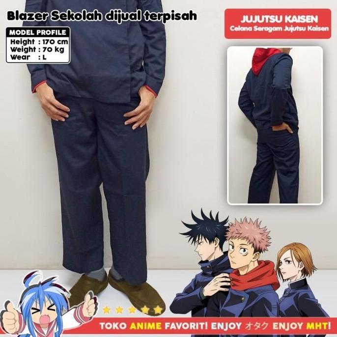 Celana Cosplay Anime Gakuran Jujutsu Kaisen Itadori Fushiguro Inumaki
