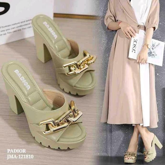PADIOR HIGH BLOCK HEELS TEXTURED PUMP JMA-121810 Sandal Wanita terlaris