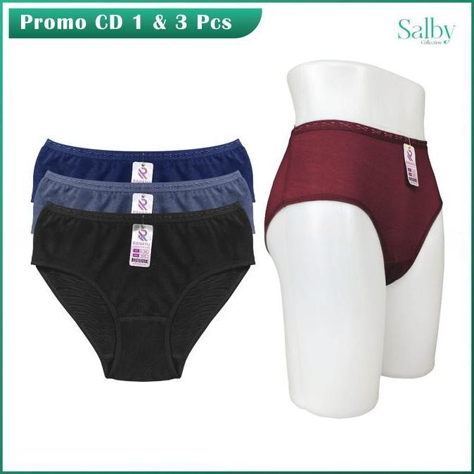 Celana Dalam Wanita 1 & 3 Pcs | CD Katun | CD Katun Wanita | Celana Dalam Dewasa | CD Bahan Katun | 