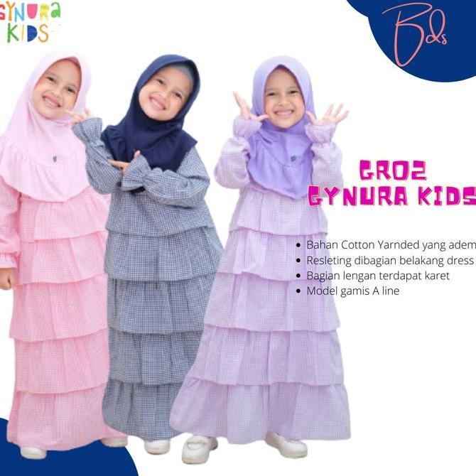 Gamis anak cantik bahan katun Gynura kids