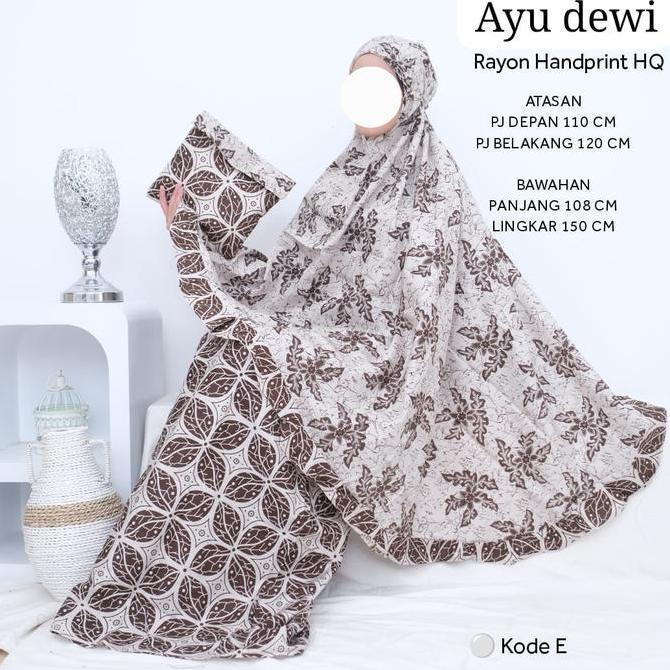 Spesial Mukena Rayon White Batik Lusita Jumboy Setelan Atasan & Bawahan Bali Katun Muslim Panjang Ny