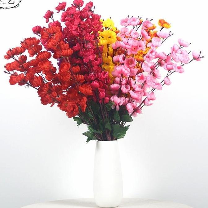 *$*$*$*$] Bunga Meihwa Rumpun Pohon Sakura Pink Imlek Pot Bunga Murah Ornamen