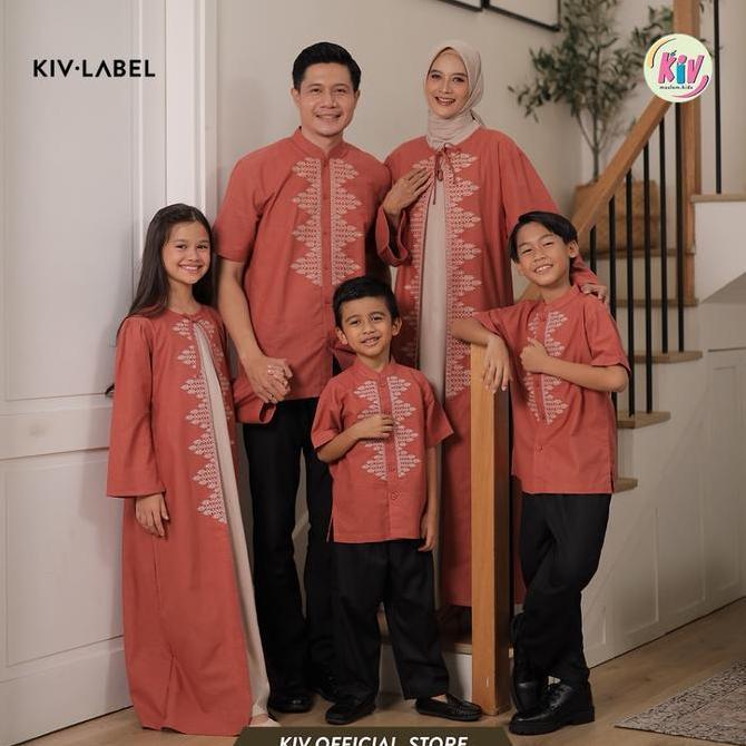 KIV Sarimbit Terracotta Gayatri Series Lebaran Baju Muslim Raya Keluarga Family Set Couple Gamis Pas