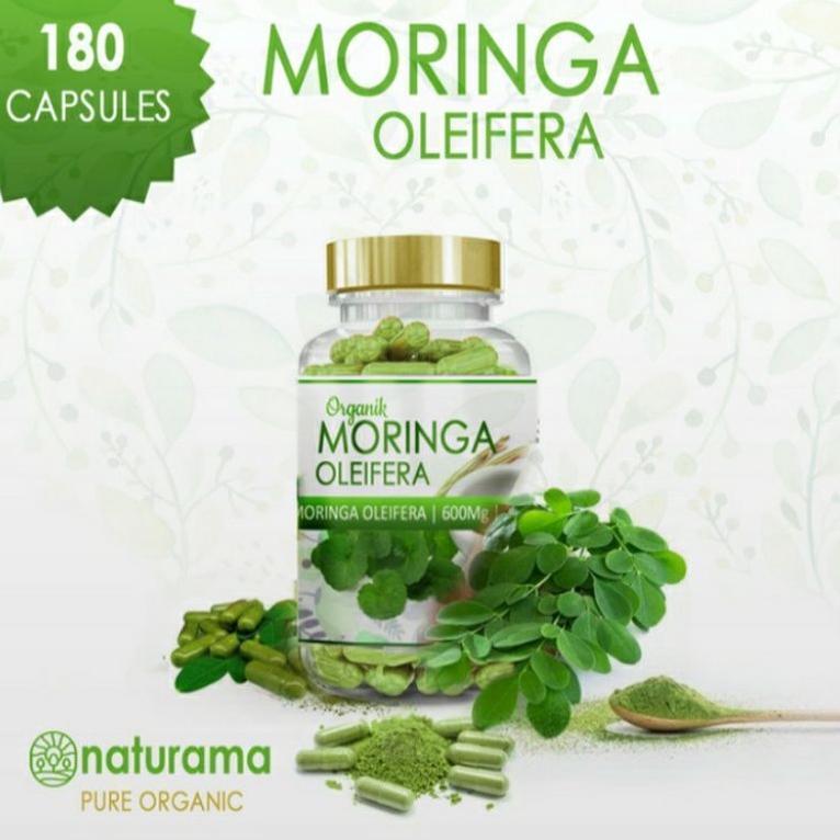 KAPSUL BUBUK DAUN KELOR ORGANIK 180 CAPSULES MORINGA OLEIFERA