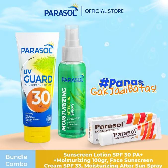 Bundle PARASOL Sunscreen Complete Protection Parasol Lotion SPF30 100gr + Parasol Cream Sunscreen SP