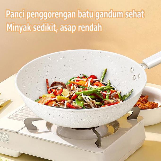 HIGH SELECT 30 cm Panci Batu Anti Lengket Panci Datar Peralatan Dapur Pegangan Anti Lengket
