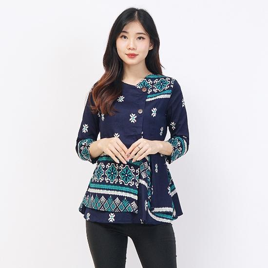OFFICIAL Batik wanita - Atasan batik wanita kerja stretch 89184 KEKINIAN