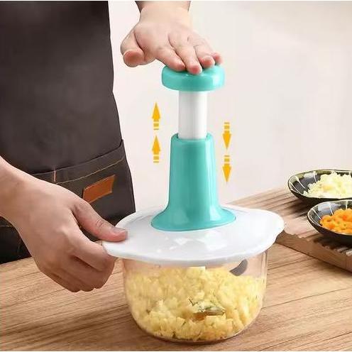 Chopper blender pemotong manual tekan pencacah penggiling daging |chopper manual 3 mata pisau tajam/