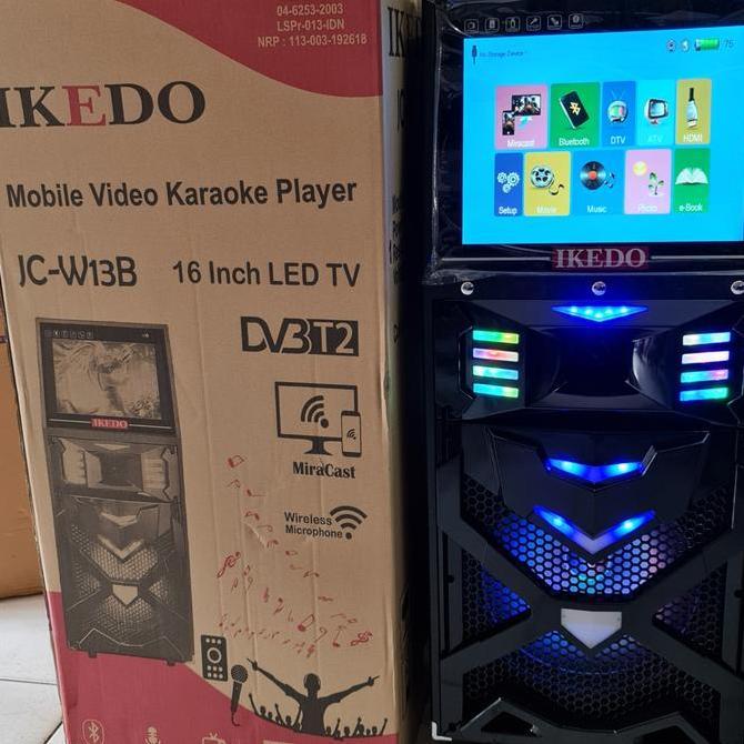 IKEDO JC-W13B Speaker Portable Karaoke Miracast + 2 Mic Wireless