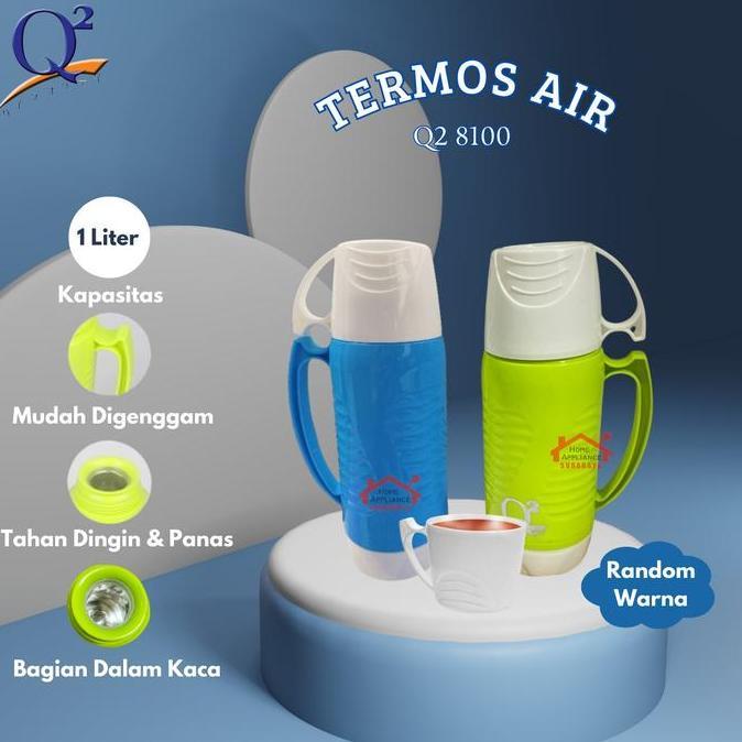 Thermos Termos Air Panas Dingin Vacuum Flask 1L 1 Liter Q2 8100 Q2-8100