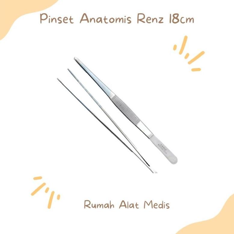 Pincet Anatomis / Sirugis Renz 16cm 18cm / Pincet Anatomi / Pinset Sirugis / Dressing Forcep 18 cm R