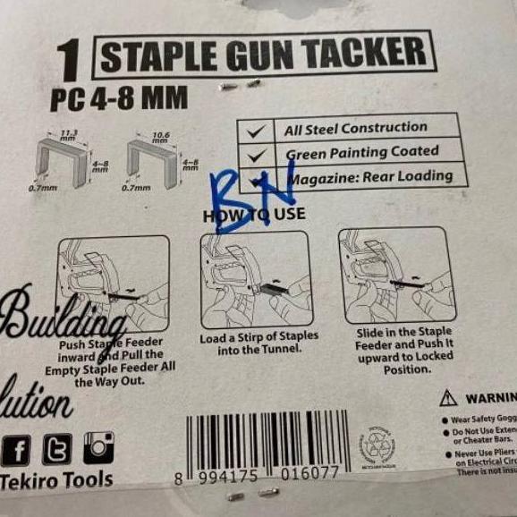 TERBARU - Staple Gun Tacker Staples Tembak Besi Stapler Hekter TEKIRO Bagus